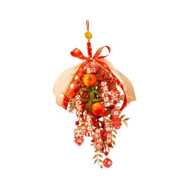 Imagem de Baoblaze Decoração de Ano Chinês para pendurar na entrada, placa tradicional para pendurar na porta da frente, Ano do Cavalo 2026, Style C