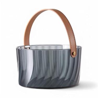 Imagem de Fruteira de Mesa em Acrílico Premium com Alça de Couro – Cesto de Frutas Moderno, Resistente e Elegante para Cozinha, Sala ou Área Gourmet