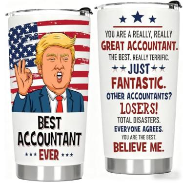 Imagem de Presentes de contador para mulheres e homens, presentes de contabilidade para contadores - presentes engraçados de aniversário de Natal para consultores financeiros CPA, contador de 590 ml, copo de