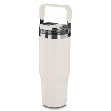 Imagem de GARRAFA Térmica COPÃO Premium 950ml Inox Parede Dupla Branca - Mantém a Bebida Quente