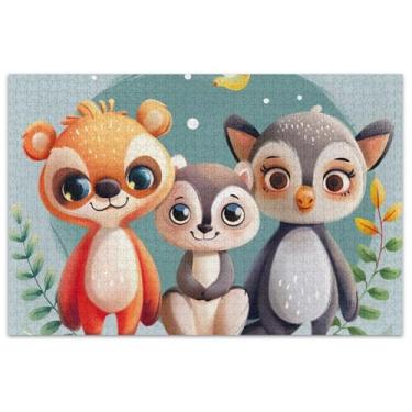 Imagem de Quebra-cabeça de animais fofos para adultos, 1000 peças, presentes para adultos, elefante branco, brinquedo adulto, decoração de casa, arte