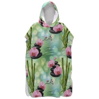 Imagem de Joisal Preto rosa orquídea verde surfe poncho trocador adultos plus size unissex adulto poncho com capuz toalha de banho com capuz praia