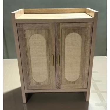 Imagem de Panana Armário de sapatos estilo fazenda de 5 camadas, sapateira independente de madeira com 2 portas e prateleiras ajustáveis, organizador de armazenamento de sapatos para armário de entrada e