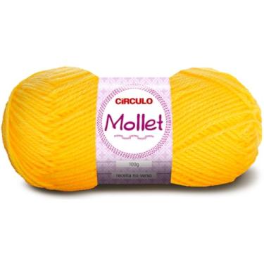 Imagem de Fio Mollet Círculo 100g 200m Lã Acrílica Tricô Crochê Artesanato Touca Cachecol Inverno Novelo (1245 - CANÁRIO)