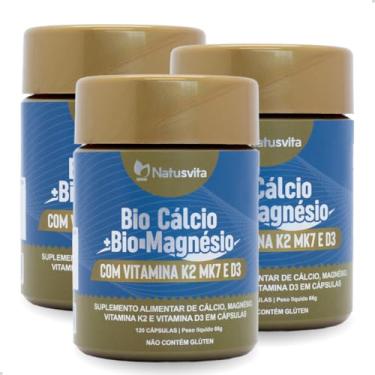 Imagem de Bio Cálcio + Magnésio Quelato + Vitamina D3 + K2 MK7 (3 und. 360 cápsulas)