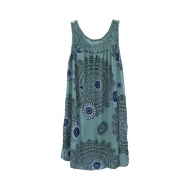 Imagem de Vestido Camisola Sem Mangas De Verão plus Size Para Mulheres Com Estam