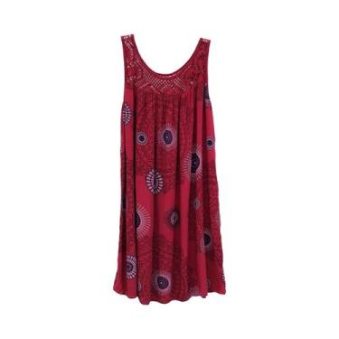Imagem de Vestido Camisola Sem Mangas De Verão plus Size Para Mulheres Com Estam