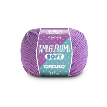 Imagem de Fio Amigurumi Soft Círculo 150m Acrílico Algodão Macio Crochê Tricô Artesanato Versátil (6042 - ORQUÍDEA)