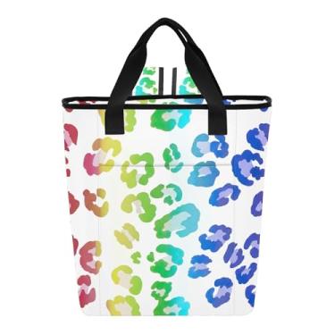 Imagem de Cooler Bags Mochila térmica com estampa de leopardo brilhante para mulheres, 36 latas, mochila refrescante