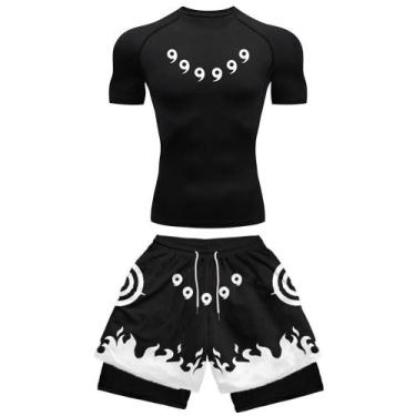 Imagem de Conjunto De Fitness Masculino De Secagem Rápida Com Estampa De Anime, 