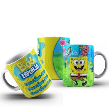 Imagem de Caneca Turma Do Bob Esponja Porcelana Todos Os Personagens 325ml (BOB ESPONJA ÁGUA VIVA)