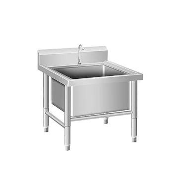 Imagem de Lavatório de esfregão de piso comercial, bacia de serviço de esfregão de aço inoxidável com bacia profunda, balde de esfregão de banheira utilitária, pia de lavanderia, para cozinha/restaurante