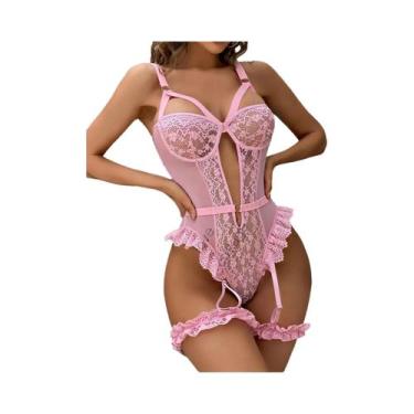 Imagem de Conjunto De Lingerie Com Renda Floral Vermelha Para Mulheres, Sutiã Co