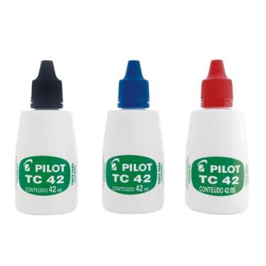 Imagem de Kit 03 Refil Tinta Recarga Para Almofada Carimbo 42ml - Pilot
