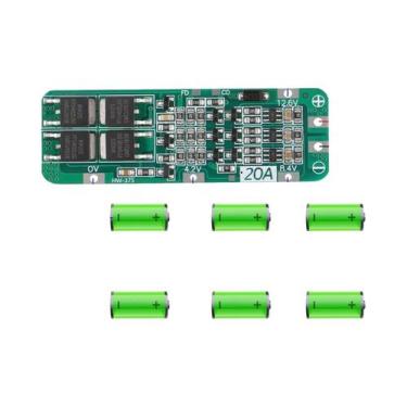 Imagem de Módulo Carregador De Bateria De Lítio 20A 3S BMS 11.1V 12V 12.6V Placa