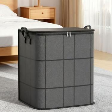 Imagem de Bolsa/caixa de armazenamento de roupas com alça e zíper, impermeável e à prova de umidade, 140 L 50 x 50 x 60 cm