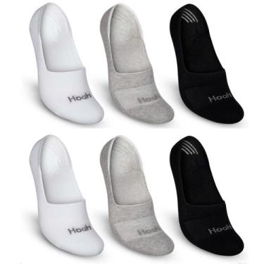 Imagem de Kit 6 Pares Meias Sapatilha Invisível Cano Baixo Curto Em Algodão Meia