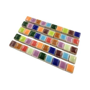 Imagem de Azulejos De Cerâmica DIY Coloridos 100g Ornamentos De Espelho De Vidro