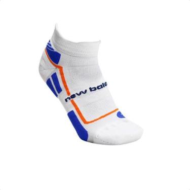 Imagem de Meias New Balance Performance Invisível Masculina, 39/43, Branco, Azul