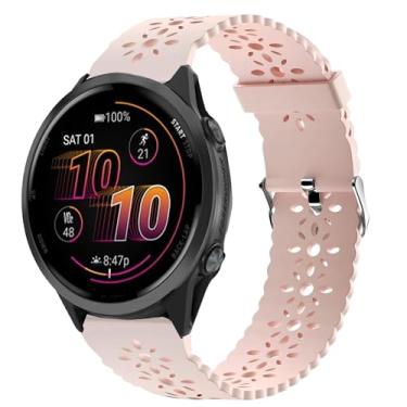 Imagem de Compatível com pulseiras Garmin Forerunner 570, 20 mm, 22 mm, pulseira de silicone de liberação rápida, fina, oca, compatível com Garmin Forerunner 570 de 42 mm, 47 mm, Forerunner 55, 165, 245, 255