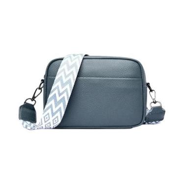 Imagem de Bolsa Transversal Feminina De Couro Genuíno Com Múltiplos Compartiment