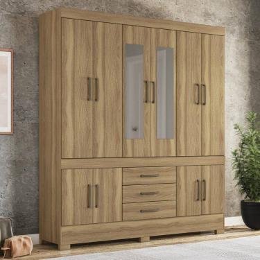 Imagem de Guarda Roupa Casal 10 Portas 3 Gavetas com Espelhos New Murano Demóbile