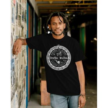 Imagem de Camiseta Preta Velha preto - Algodão - Saravando Acessórios Religiosos