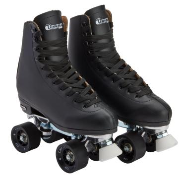 Imagem de CHICAGO SKATES Chicago Patins masculino premium forrado com couro - Quadriciclo preto clássico - Tamanho 5