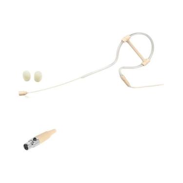 Imagem de Microfone Headset Bege Com Gancho De Orelha Único, Plugue De 3,5mm, 3 