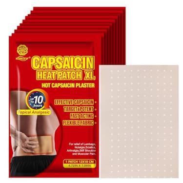 Imagem de KONGDY Adesivos XL Hot Capsaicin – 100 peças de adesivo de gesso capsicum, adesivo de capsaicina térmica de força extra para costas, pescoço, ombro, músculo (100 peças)
