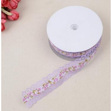 Imagem de 1 rolo de fita de renda, suprimentos de costura artesanais DIY, decoração de embrulho de presente (roxo)