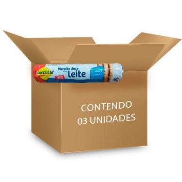 Imagem de Biscoito Zero Lactose, Zero Açúcar Leite Lowçucar contendo 3 pacotes d