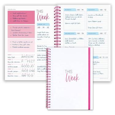 Imagem de Caderno de agenda semanal espiral A5 - Agenda sem data - Caderno de lista de tarefas - Rastreador de hábitos - 52 semanas - Agenda diária sem data para trabalho em casa, escritório, negócios