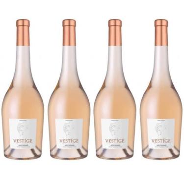 Imagem de Vinho Rose Seco França Mediterrane IGP Vestige 750ml Kit 4un