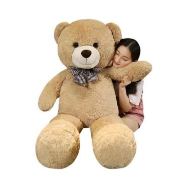 Imagem de Urso De Pelúcia Gigante De 105cm, Macio, Branco, Rosa E Marrom, Almofa