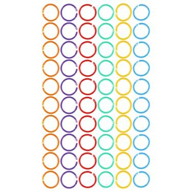 Imagem de Acouto Anéis Multicoloridos - 60 peças. Anéis de Livro de Plástico Com Folhas Soltas de 4 Polegadas para Organização de Documentos e Chaveiros