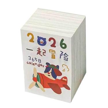 Imagem de Calendário destacável 2026 | enfeite de agenda | Calendário de mesa pequeno de 365 dias - para casa, local de trabalho, dormitório, casa, quarto, sala de estar, escola