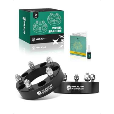 Imagem de YHTAUTO Espaçadores de roda centralizados de cubo 5x5,5 de 1,5 polegadas compatíveis com modelos Ford, Dodge e Jeep, espaçadores de pneu F-150 E-150 Ram 1500 com pinos de 1/2 "-20, furo do cubo de 108