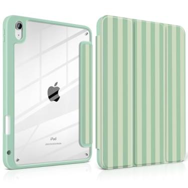 Imagem de Yebiseven Capa para iPad A16 11ª geração 11 polegadas 2025, iPad 10ª geração 11 polegadas 2022 – [suporte de lápis embutido], traseira rígida transparente à prova de choque, suporte de três dobras
