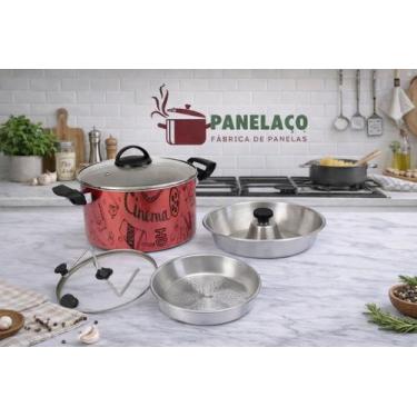 Imagem de Conjunto Panela Multifuncional 4 em 1: Pipoqueira, Pudim, Cozimento a 