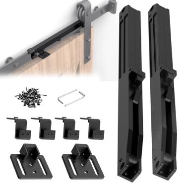 Imagem de JAXYOOM Kit de ferragens de fechamento macio para porta de celeiro, 2 peças