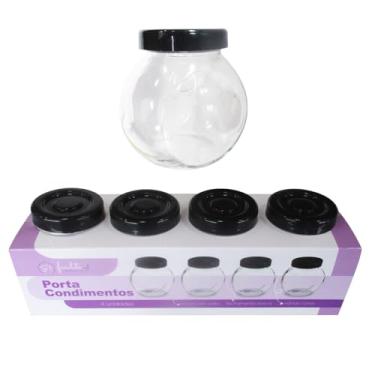 Imagem de PORTA TEMPEROS 4PCS VIDRO/PLAST 180ML