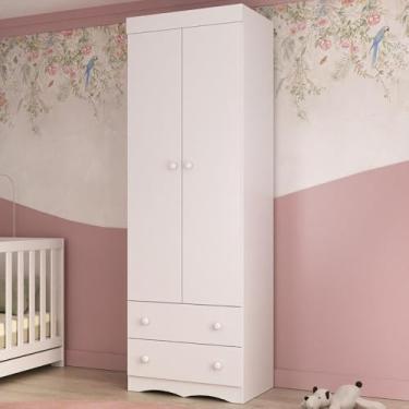 Imagem de Guarda-roupa Infantil 62cm 2 Portas e 2 Gavetas Realeza Multimóveis Mp4451 Branco