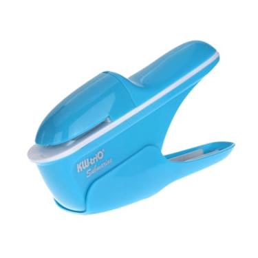 Imagem de KiBcsLic Grampeador sem grampos com cabo confortável, grampeador manual para escritório e escola, Azul