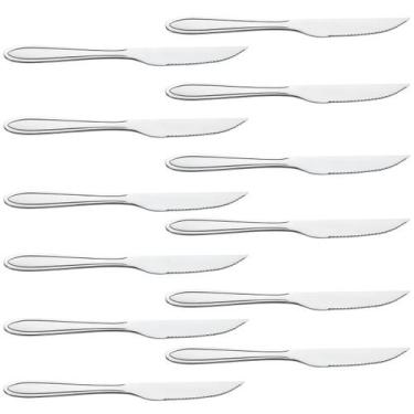 Imagem de Conjunto 12 Facas para Churrasco Profissional Inox Cozinha Resistente 
