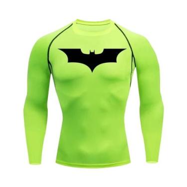 Imagem de Camiseta Masculina De Compressão De Manga Longa Com Estampa De Morcego