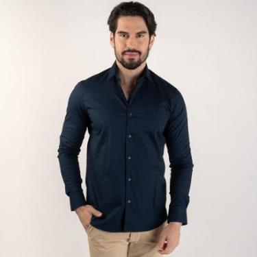 Imagem de Camisa Aramis Slim Tricoline Azul Marinho-Masculino
