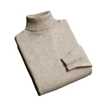 Imagem de Suéter Masculino Slim Fit De Tricô Gola Alta Outono Alta Qualidade Ant