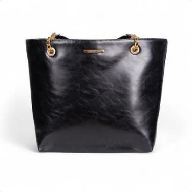 Imagem de Bolsa Tote Bag Feminina Domidona Grande Alça Dupla Detalhes Dourados-Feminino