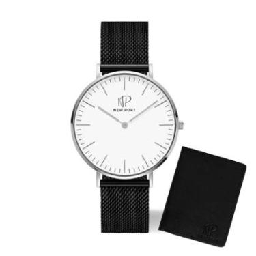 Imagem de Relógio Masculino Preto Casual Elegante Clássico + Carteira-Masculino